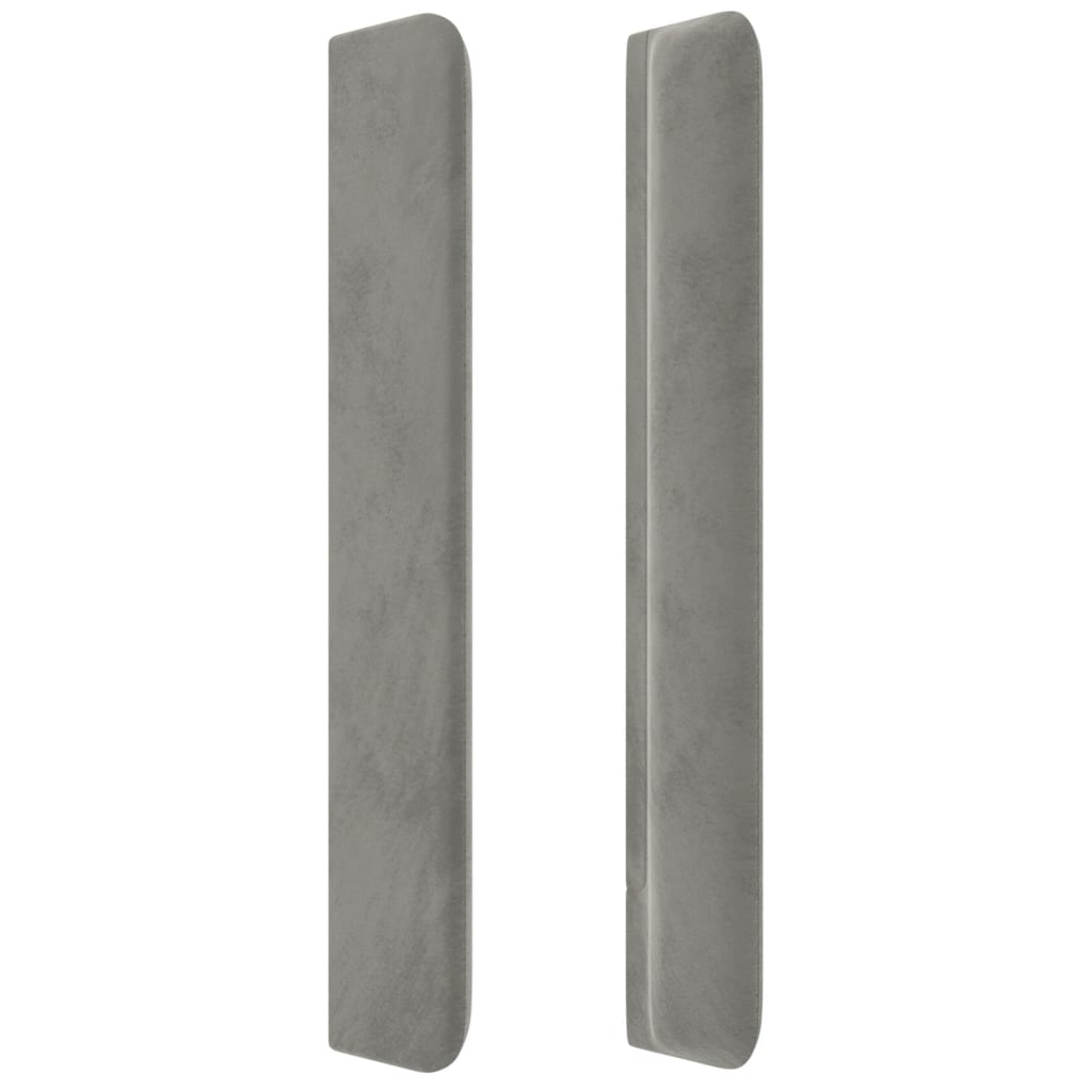 vidaXL Kopfteil mit Ohren Hellgrau 147x16x118/128 cm Samt