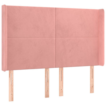 vidaXL Kopfteil mit Ohren Rosa 147x16x118/128 cm Samt