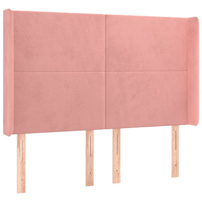 vidaXL Kopfteil mit Ohren Rosa 147x16x118/128 cm Samt