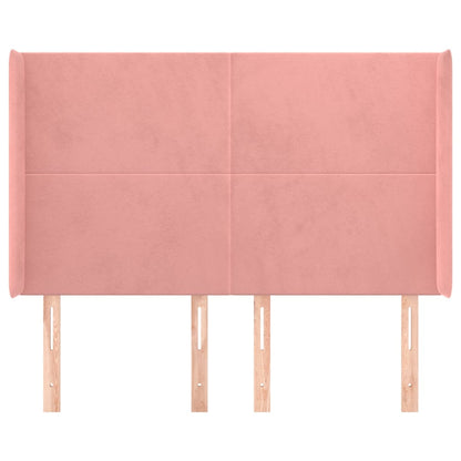 vidaXL Kopfteil mit Ohren Rosa 147x16x118/128 cm Samt