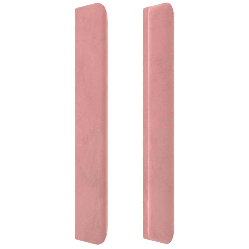 vidaXL Kopfteil mit Ohren Rosa 147x16x118/128 cm Samt