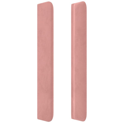 vidaXL Kopfteil mit Ohren Rosa 147x16x118/128 cm Samt