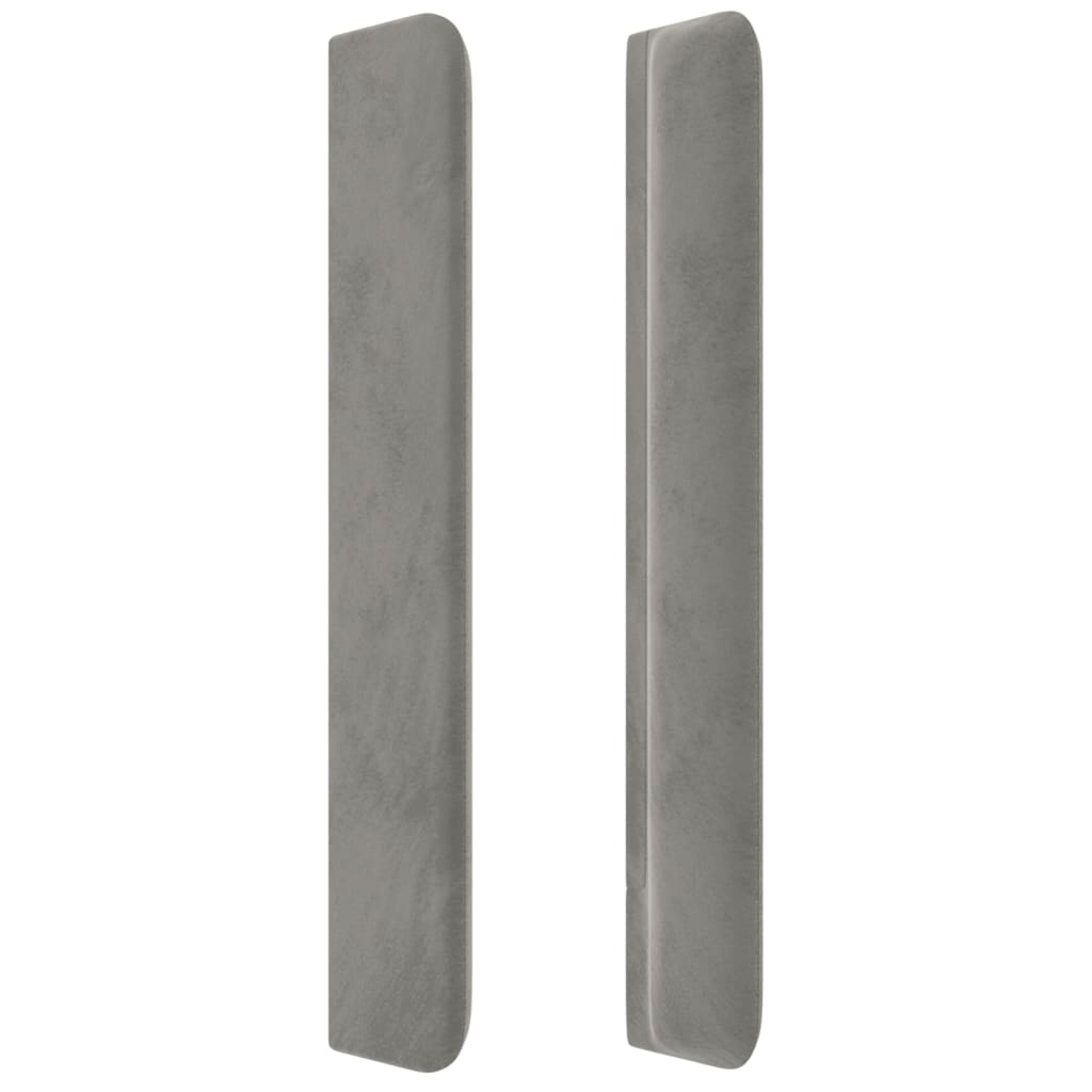 vidaXL Kopfteil mit Ohren Hellgrau 163x16x118/128 cm Samt