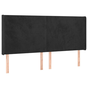 vidaXL Kopfteil mit Ohren Schwarz 163x16x118/128 cm Samt