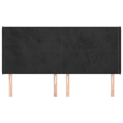 vidaXL Kopfteil mit Ohren Schwarz 163x16x118/128 cm Samt
