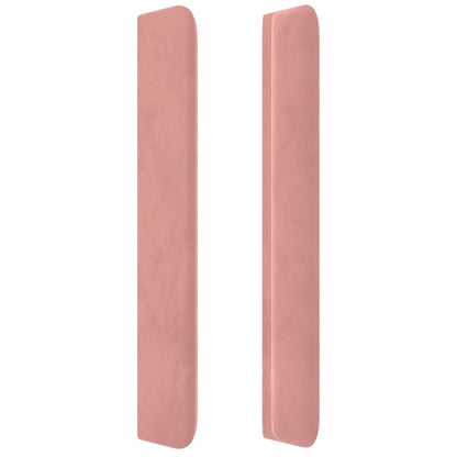 vidaXL Kopfteil mit Ohren Rosa 163x16x118/128 cm Samt