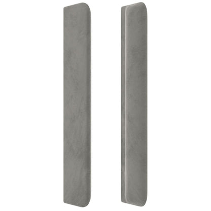 vidaXL Kopfteil mit Ohren Hellgrau 183x16x118/128 cm Samt