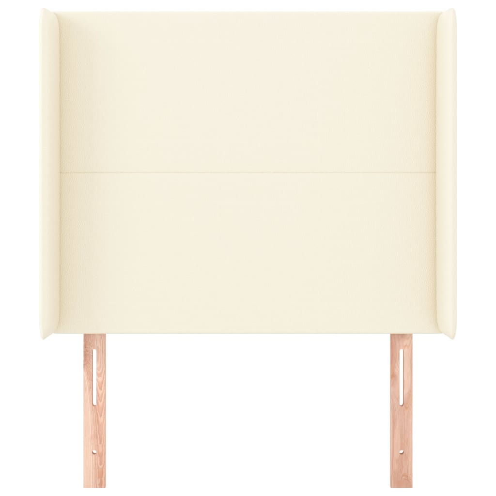 vidaXL Kopfteil mit Ohren Creme 103x16x118/128 cm Kunstleder