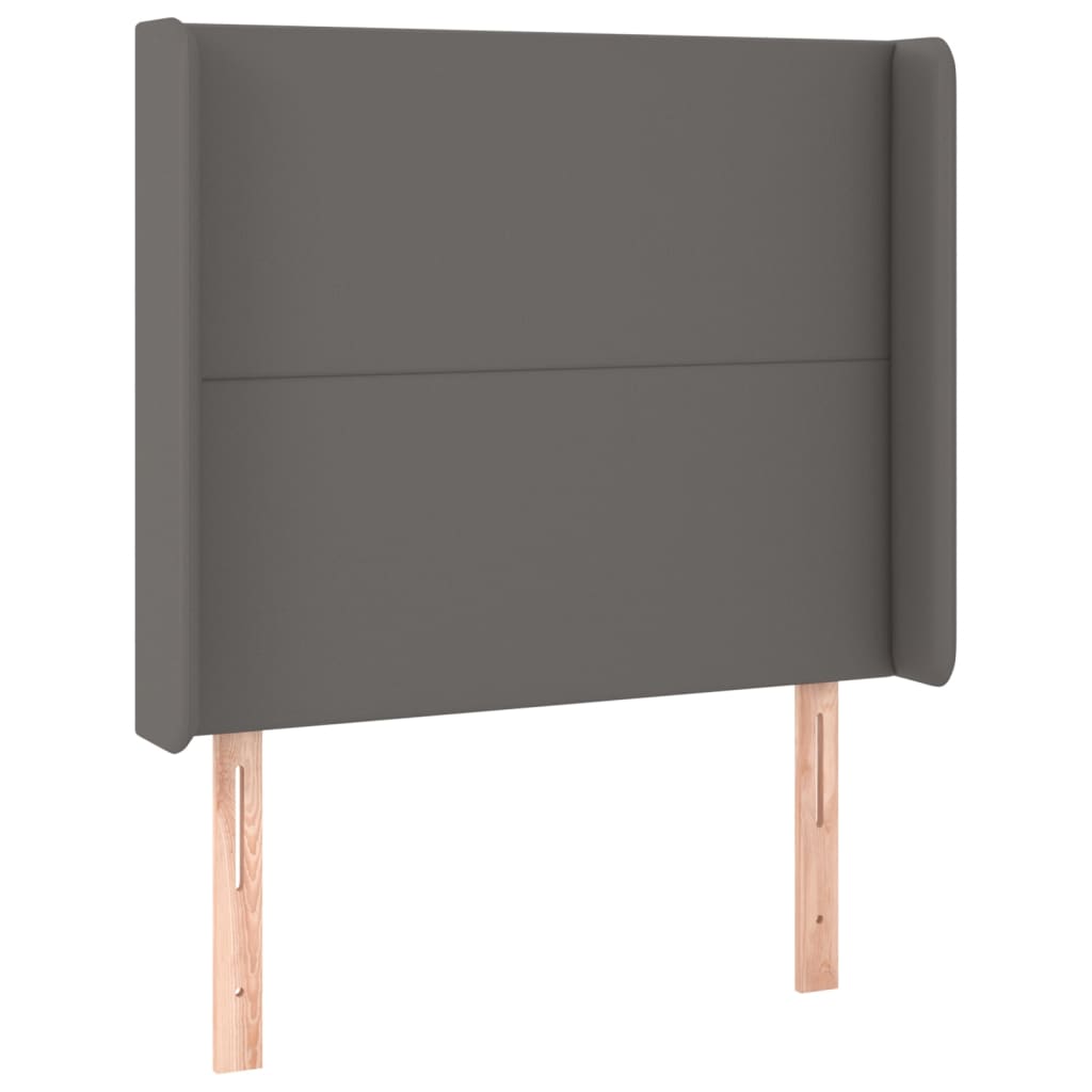 vidaXL Kopfteil mit Ohren Grau 103x16x118/128 cm Kunstleder