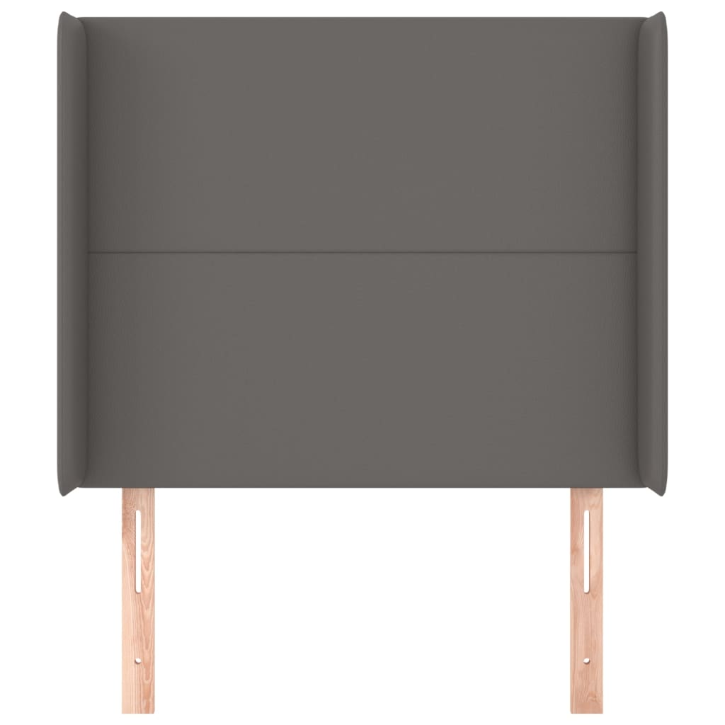 vidaXL Kopfteil mit Ohren Grau 103x16x118/128 cm Kunstleder