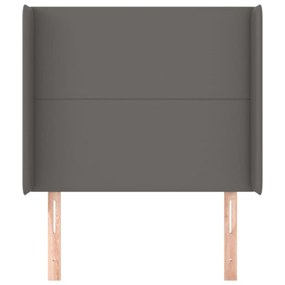 vidaXL Kopfteil mit Ohren Grau 103x16x118/128 cm Kunstleder
