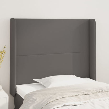 vidaXL Kopfteil mit Ohren Grau 103x16x118/128 cm Kunstleder