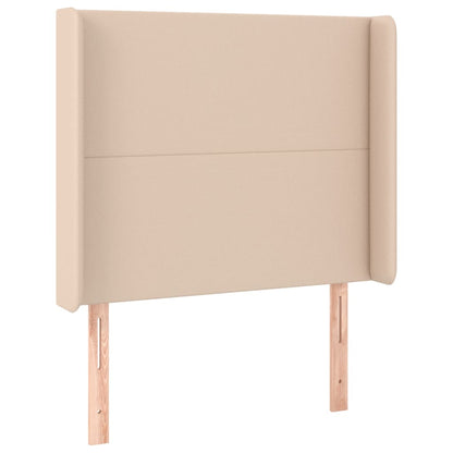 vidaXL Kopfteil mit Ohren Cappuccino-Braun 103x16x118/128cm Kunstleder