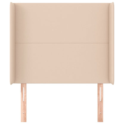 vidaXL Kopfteil mit Ohren Cappuccino-Braun 103x16x118/128cm Kunstleder