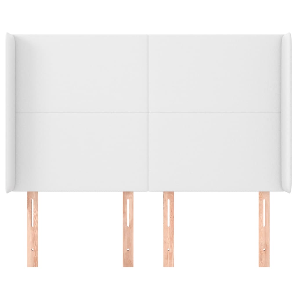 vidaXL Kopfteil mit Ohren Weiß 147x16x118/128 cm Kunstleder