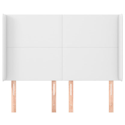 vidaXL Kopfteil mit Ohren Weiß 147x16x118/128 cm Kunstleder