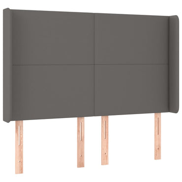 vidaXL Kopfteil mit Ohren Grau 147x16x118/128 cm Kunstleder