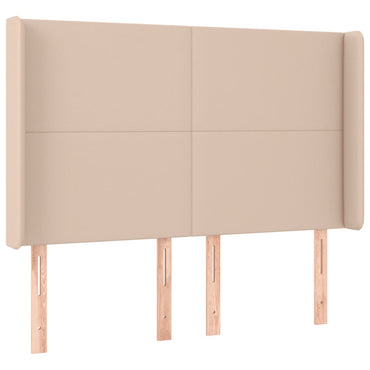 vidaXL Kopfteil mit Ohren Cappuccino-Braun 147x16x118/128cm Kunstleder