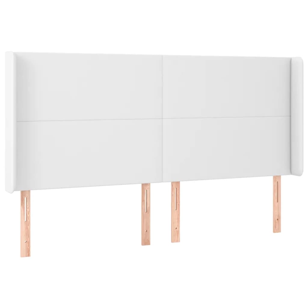vidaXL Kopfteil mit Ohren Weiß 163x16x118/128 cm Kunstleder