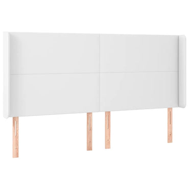 vidaXL Kopfteil mit Ohren Weiß 163x16x118/128 cm Kunstleder