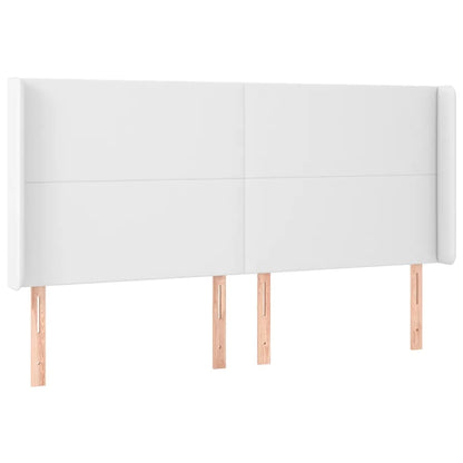 vidaXL Kopfteil mit Ohren Weiß 163x16x118/128 cm Kunstleder