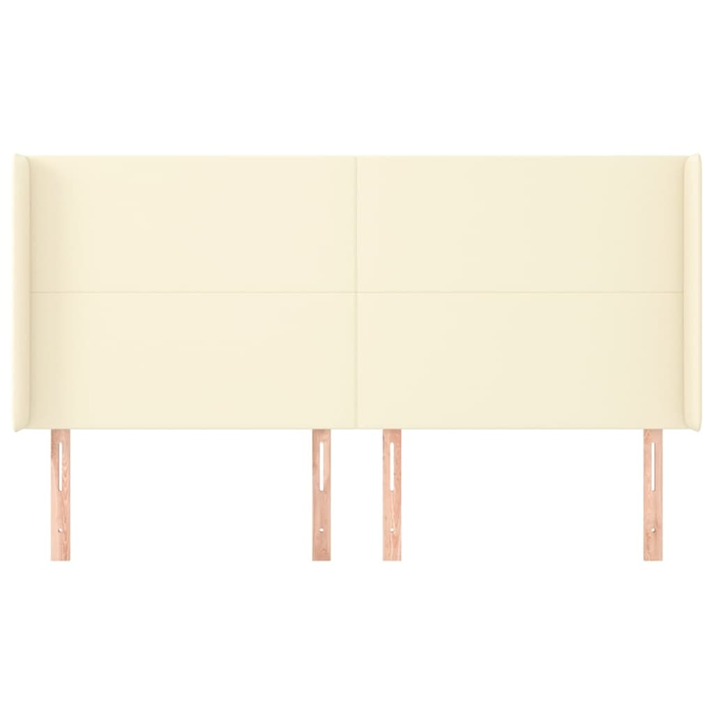 vidaXL Kopfteil mit Ohren Creme 163x16x118/128 cm Kunstleder