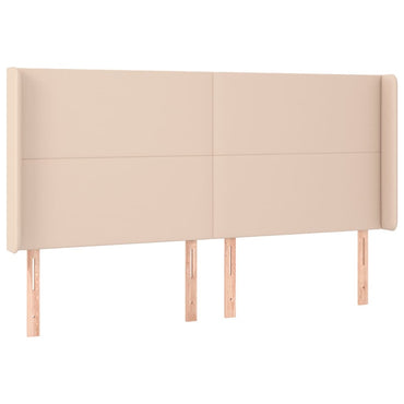 vidaXL Kopfteil mit Ohren Cappuccino-Braun 163x16x118/128cm Kunstleder