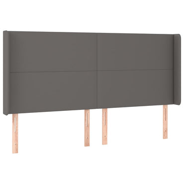 vidaXL Kopfteil mit Ohren Grau 183x16x118/128 cm Kunstleder