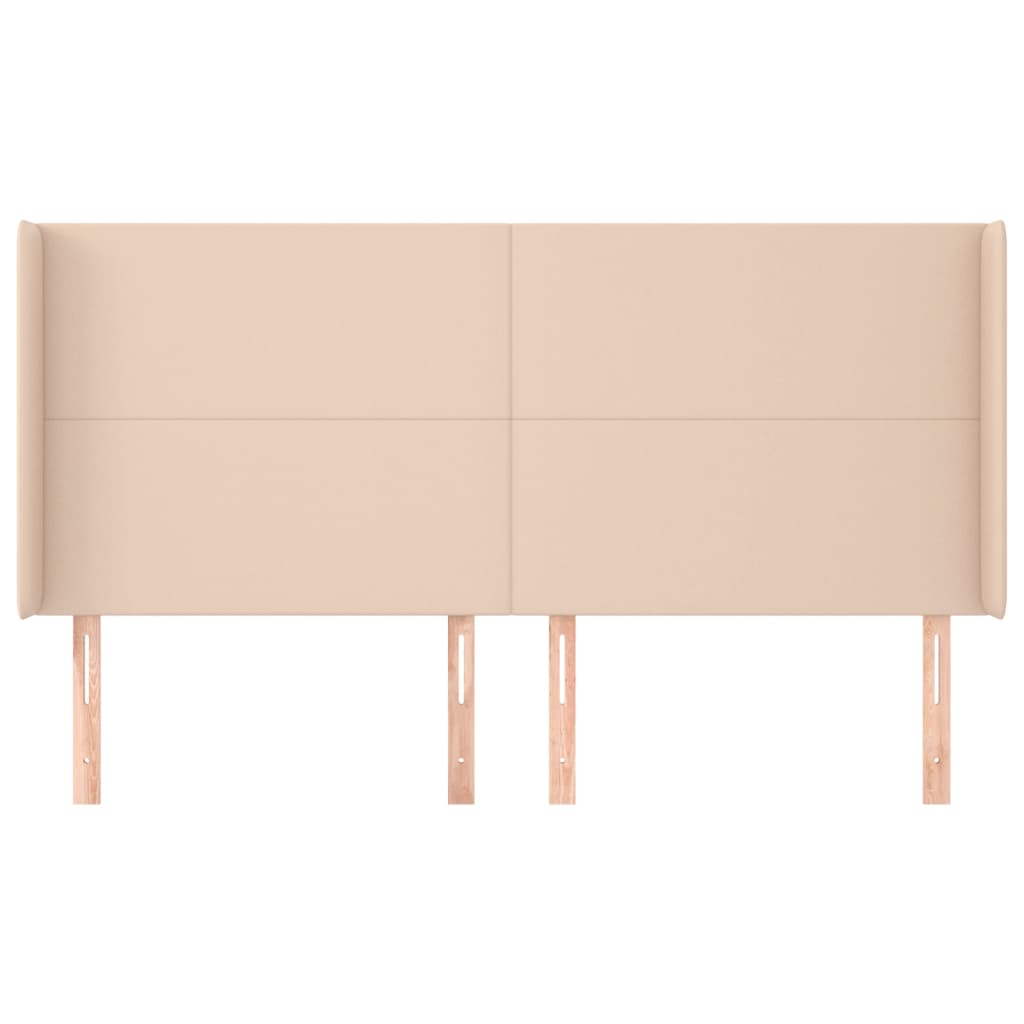 vidaXL Kopfteil mit Ohren Cappuccino-Braun 183x16x118/128cm Kunstleder