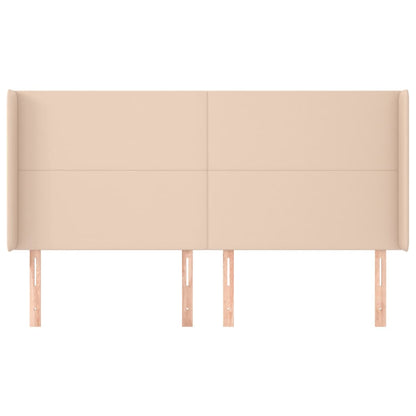vidaXL Kopfteil mit Ohren Cappuccino-Braun 183x16x118/128cm Kunstleder