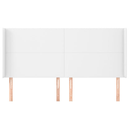 vidaXL Kopfteil mit Ohren Weiß 203x16x118/128 cm Kunstleder