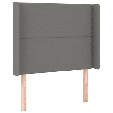 vidaXL Kopfteil mit Ohren Dunkelgrau 83x16x118/128 cm Stoff