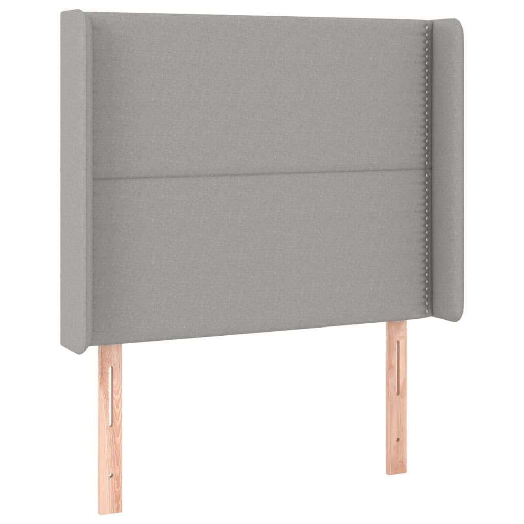 vidaXL Kopfteil mit Ohren Hellgrau 93x16x118/128 cm Stoff
