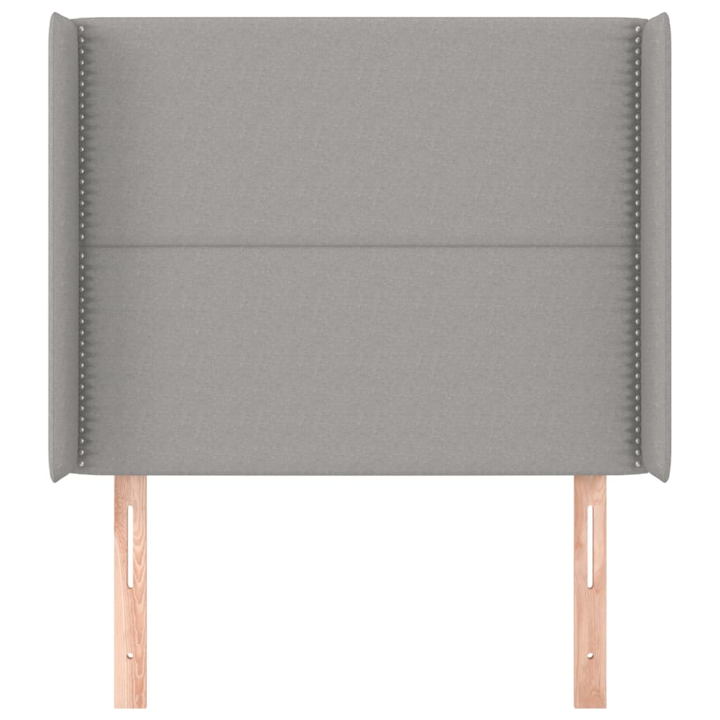 vidaXL Kopfteil mit Ohren Hellgrau 93x16x118/128 cm Stoff
