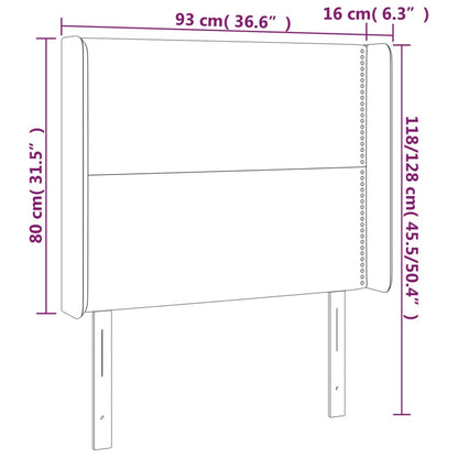 vidaXL Kopfteil mit Ohren Hellgrau 93x16x118/128 cm Stoff