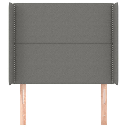 vidaXL Kopfteil mit Ohren Dunkelgrau 93x16x118/128 cm Stoff