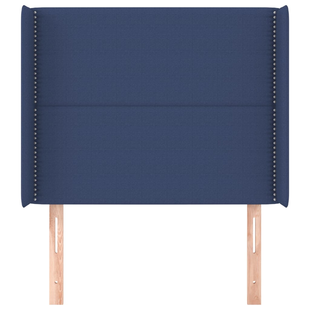 vidaXL Kopfteil mit Ohren Blau 93x16x118/128 cm Stoff