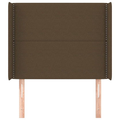 vidaXL Kopfteil mit Ohren Dunkelbraun 103x16x118/128 cm Stoff