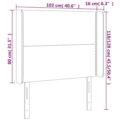 vidaXL Kopfteil mit Ohren Dunkelbraun 103x16x118/128 cm Stoff