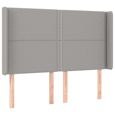 vidaXL Kopfteil mit Ohren Hellgrau 147x16x118/128 cm Stoff