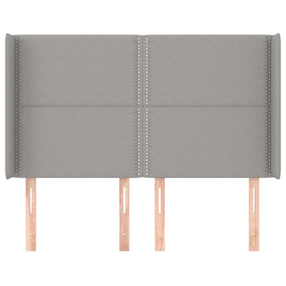 vidaXL Kopfteil mit Ohren Hellgrau 147x16x118/128 cm Stoff