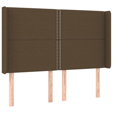 vidaXL Kopfteil mit Ohren Dunkelbraun 147x16x118/128 cm Stoff