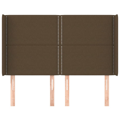 vidaXL Kopfteil mit Ohren Dunkelbraun 147x16x118/128 cm Stoff