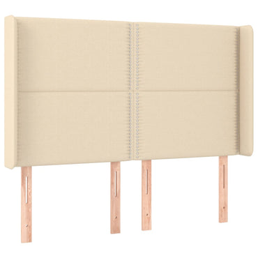 vidaXL Kopfteil mit Ohren Creme 147x16x118/128 cm Stoff