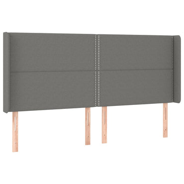 vidaXL Kopfteil mit Ohren Dunkelgrau 183x16x118/128 cm Stoff
