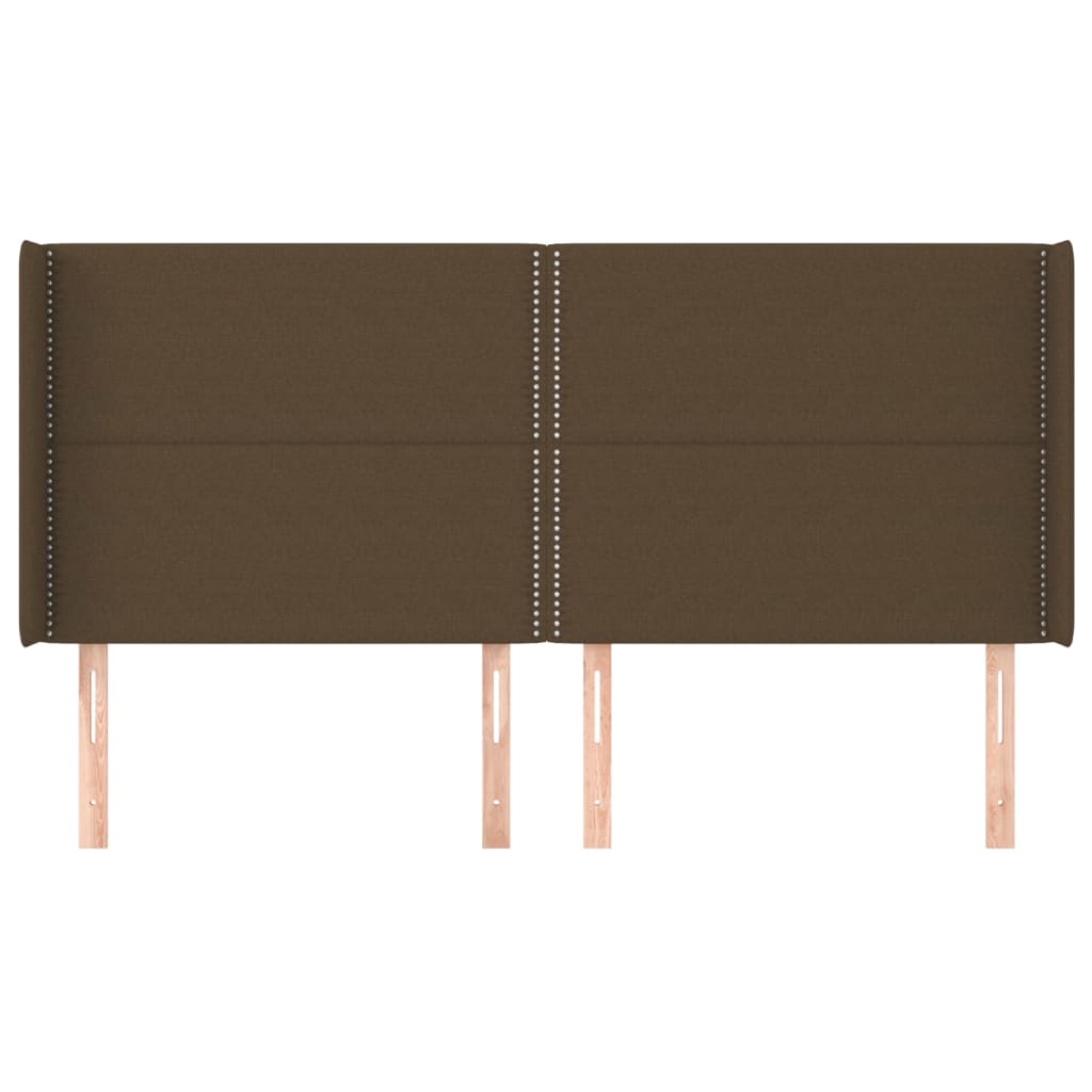vidaXL Kopfteil mit Ohren Dunkelbraun 183x16x118/128 cm Stoff