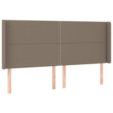 vidaXL Kopfteil mit Ohren Taupe 183x16x118/128 cm Stoff
