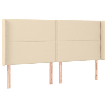 vidaXL Kopfteil mit Ohren Creme 183x16x118/128 cm Stoff
