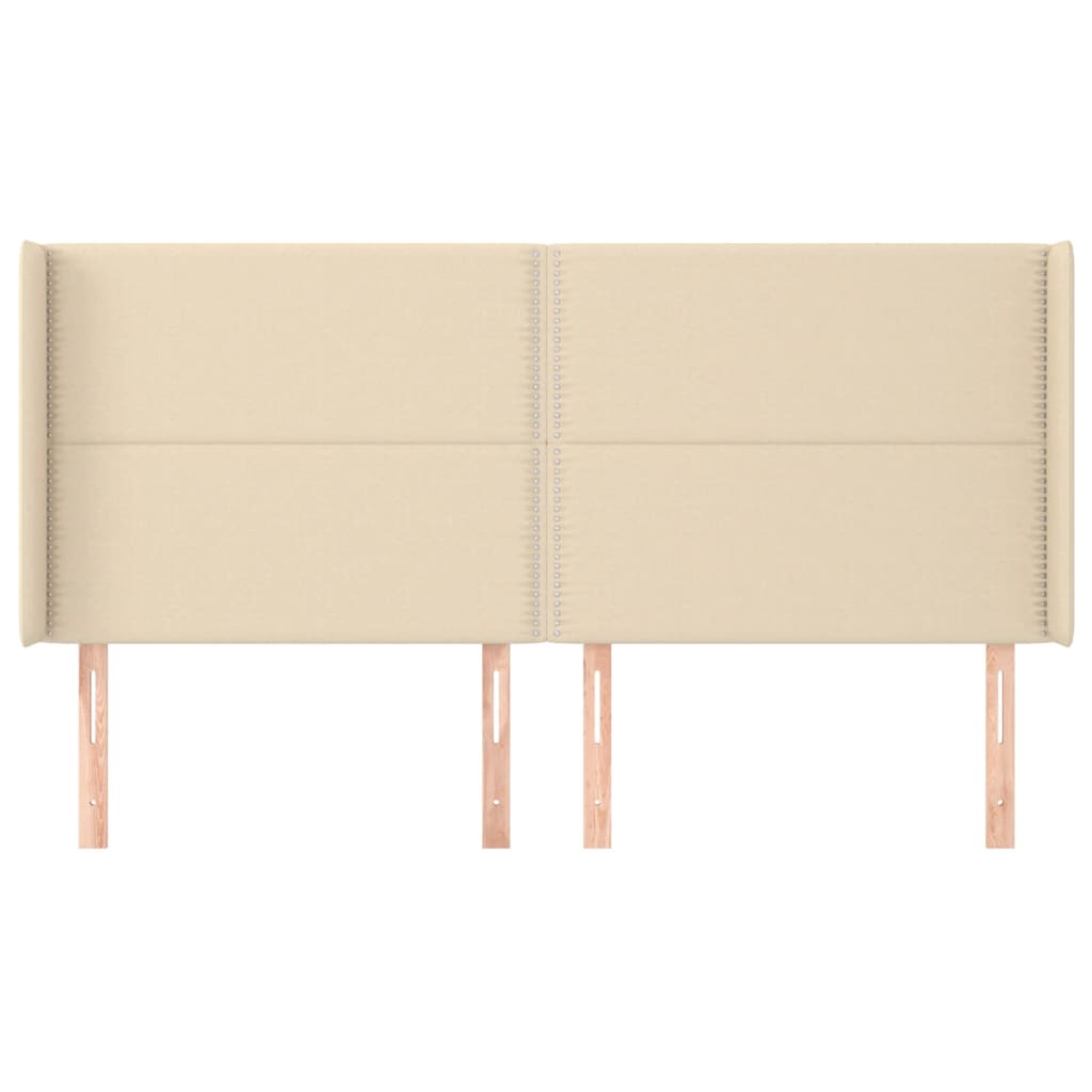 vidaXL Kopfteil mit Ohren Creme 183x16x118/128 cm Stoff
