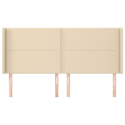 vidaXL Kopfteil mit Ohren Creme 183x16x118/128 cm Stoff